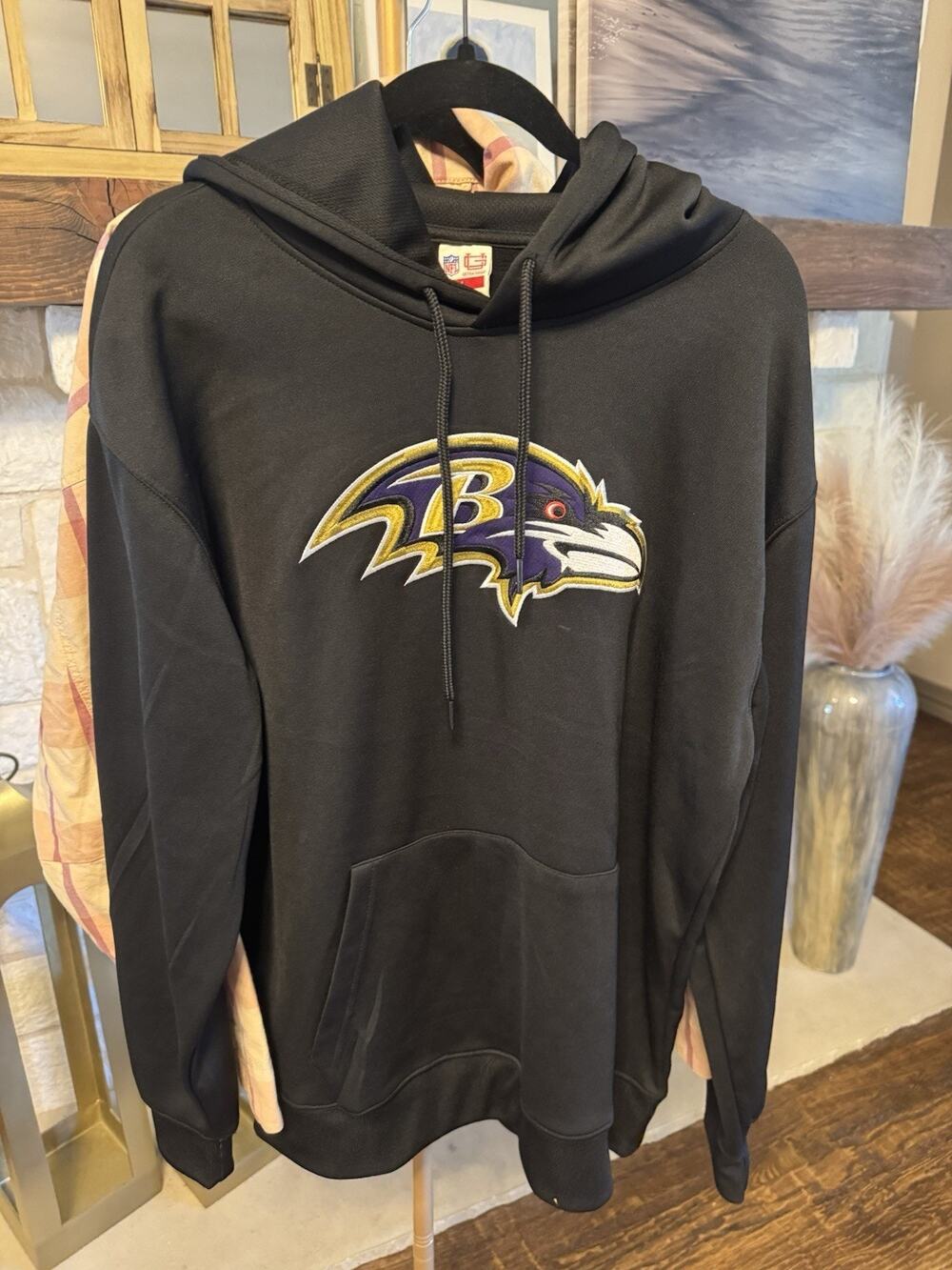 Baltimore Ravens Black Hoodie Siz Large. New With Tags